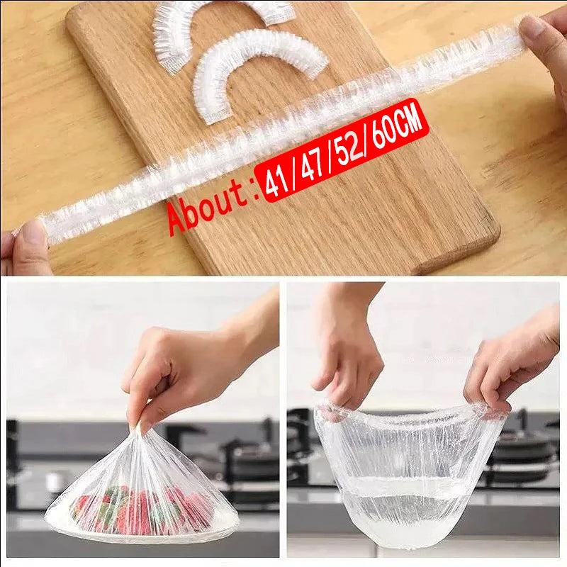 Set 100 Pungi Elastice pentru Mancare 41/47/52/60cm (25 din fiecare)