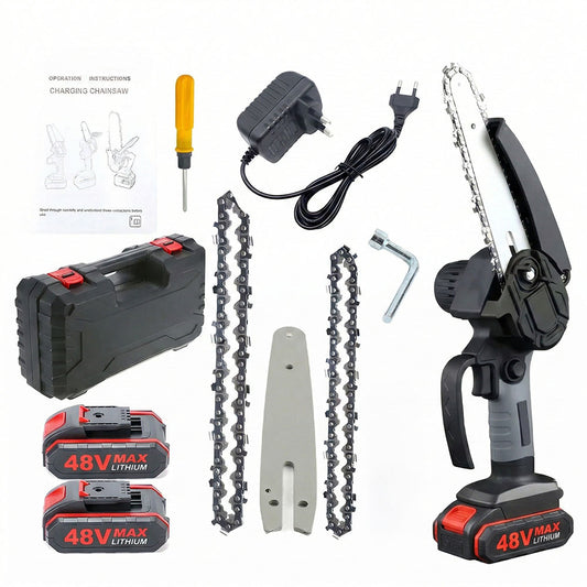 Fierastrau Electric 2 Acumulatori 48V 2 Lanturi Lama 15cm