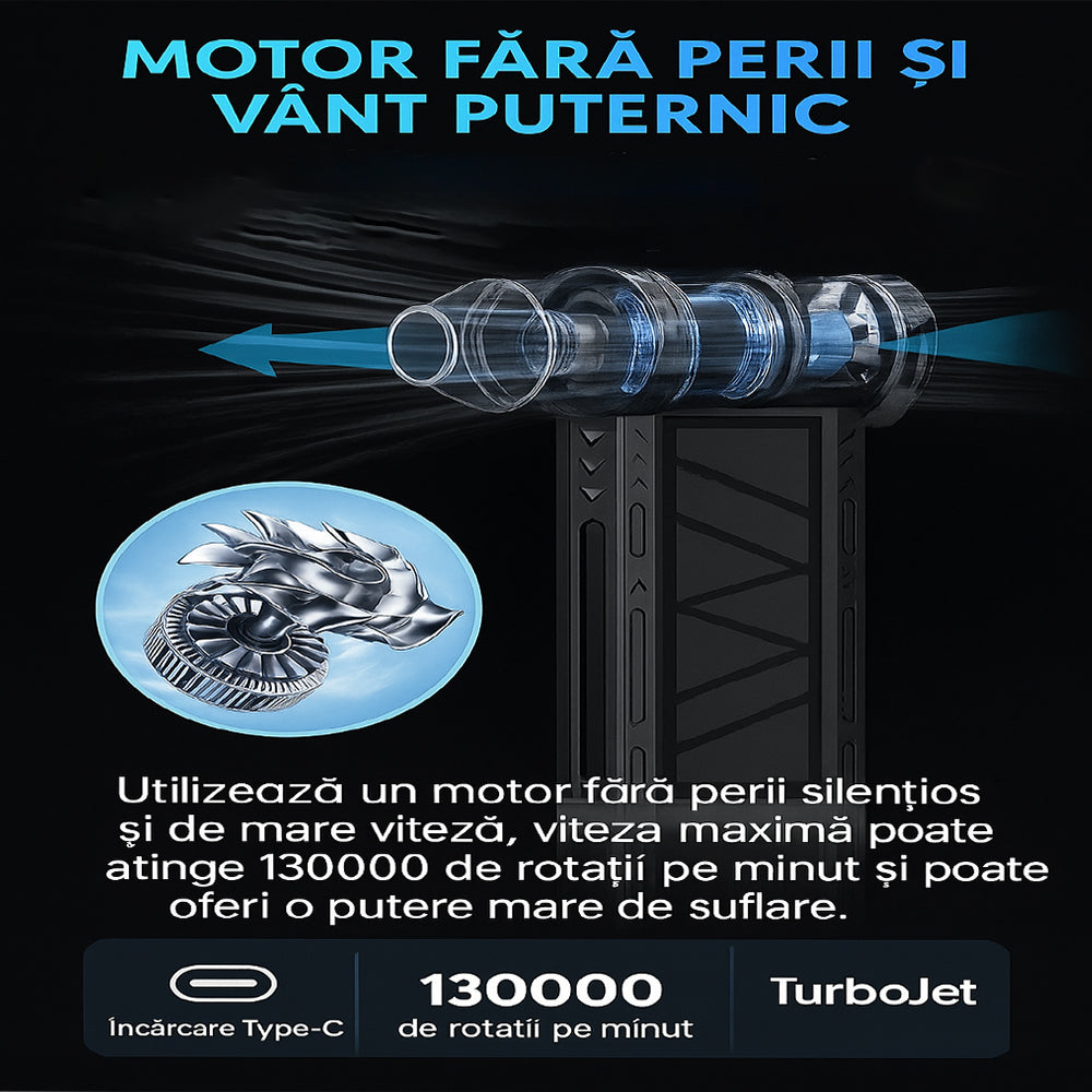 TurboJet Suflanta Portabila Gratar sau Praf 130.000RPM Lanterna