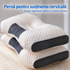 Set 2 Perna Ortopedica Spuma cu Memorie Suport Cervical 74x48cm
