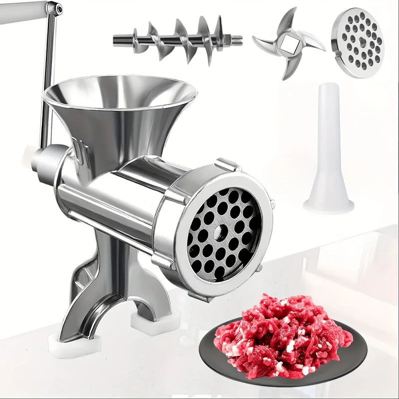 Masina de Tocat Carne pentru Carnati Manuala Aluminiu, Accesorii Incluse