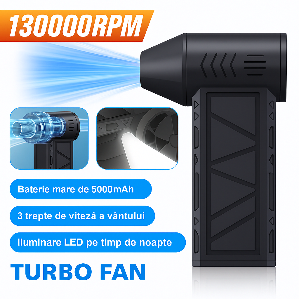 TurboJet Suflanta Portabila Gratar sau Praf 130.000RPM Lanterna