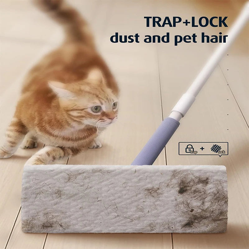 Mop Telescopic 100cm, Rotire 360 cu Sistem Prindere Laveta + 10 Lavete Cadou