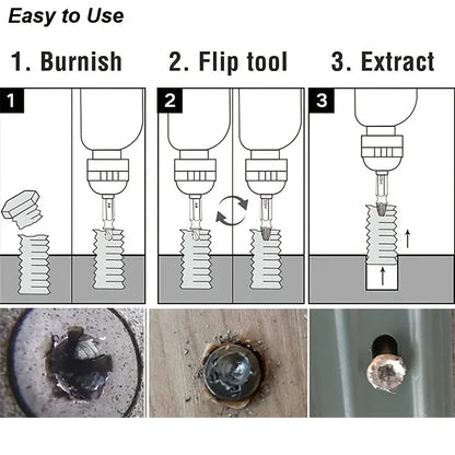 Kit de 6 Piese Extractoare Suruburi 2 in 1