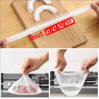 Set 100 Pungi Elastice pentru Mancare 41/47/52/60cm (25 din fiecare)