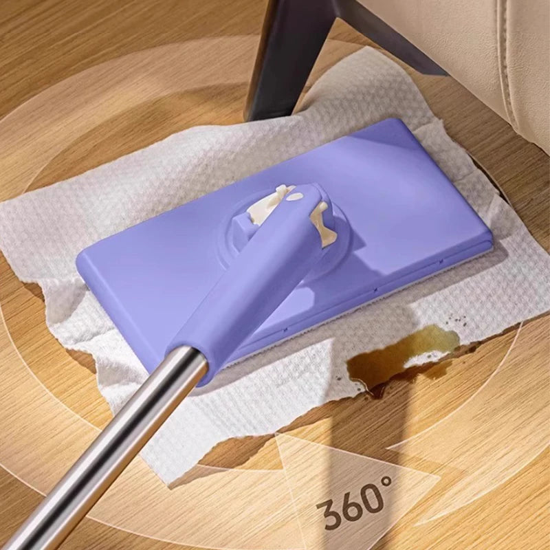 Mop Telescopic 100cm, Rotire 360 cu Sistem Prindere Laveta + 10 Lavete Cadou
