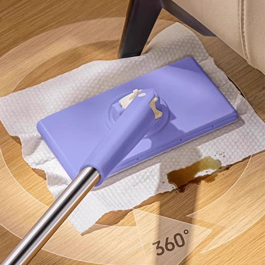 Mop Telescopic 100cm, Rotire 360 cu Sistem Prindere Laveta + 10 Lavete Cadou