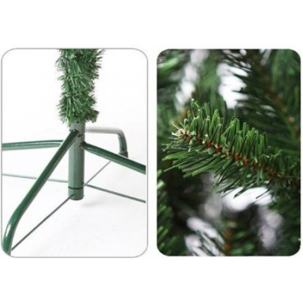 Brad Artificial 180CM, Suport Metalic + 43 Decoratiuni CADOU (globuri, lumini, beteala)