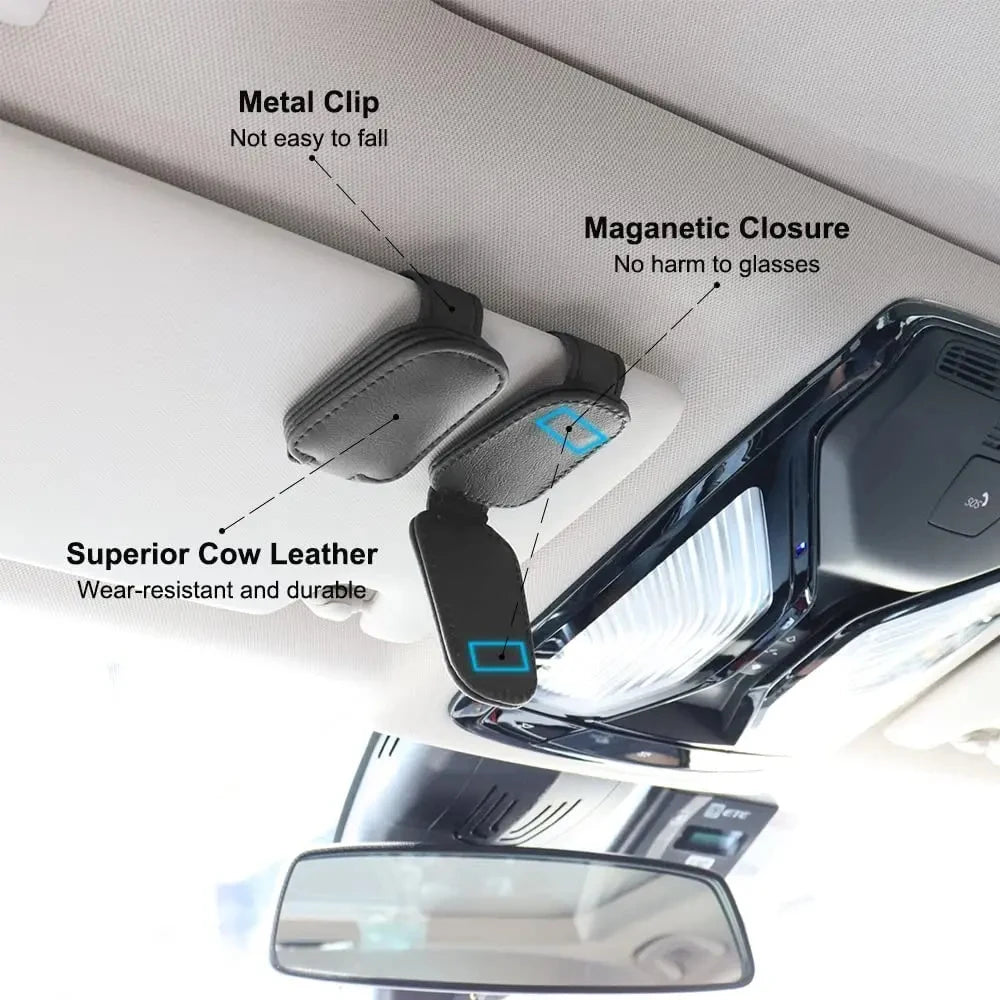 Suport Prindere Clips Magnetic Piele Ochelari Auto