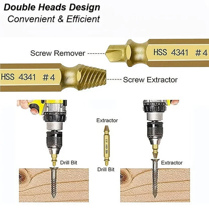 Kit de 6 Piese Extractoare Suruburi 2 in 1