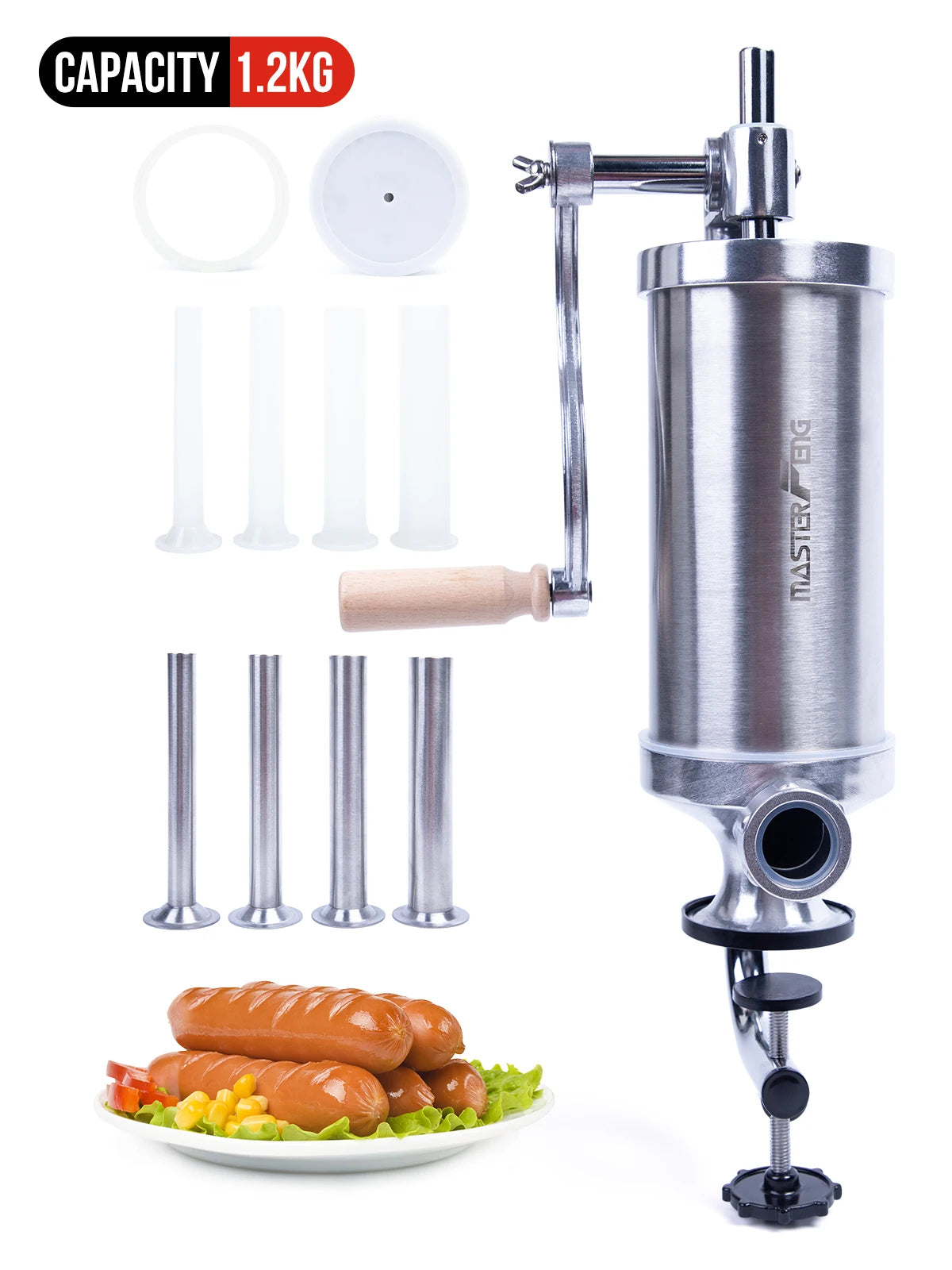 Aparat Umplut Carnati Vertical Inox Prindere Masa 1,25kg sau 2,5kg