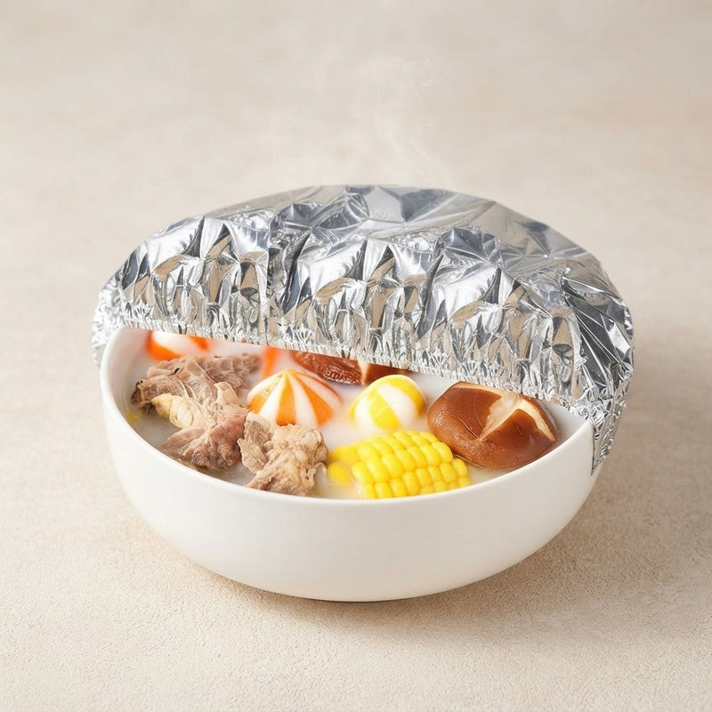Set 100 Saculeti Alimentari Aluminiu, Pastreaza Mancarea Proaspata, Reutilizabili, Elastici